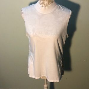 White turtle neck tank top